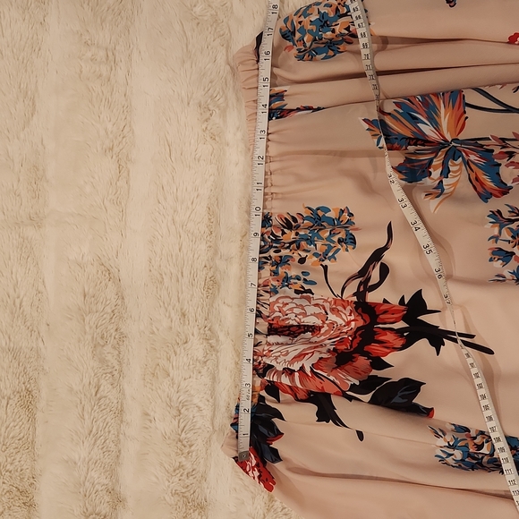 H&M off the shoulder top bloouse with balloon sleeves floral size M - Picture 11 of 11